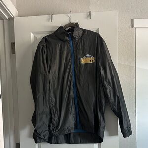 Men's Gray and Blue Windbreaker Jacket